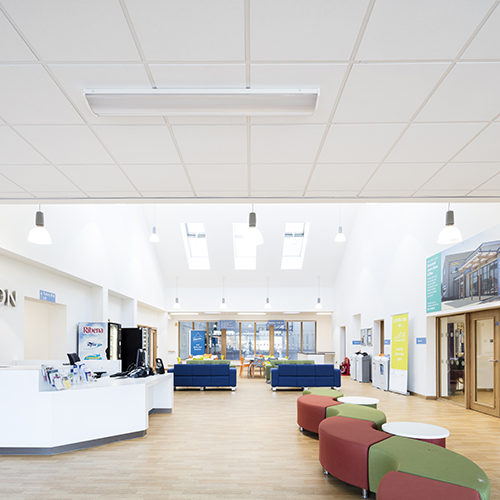 Suspended ceiling installed in a community building