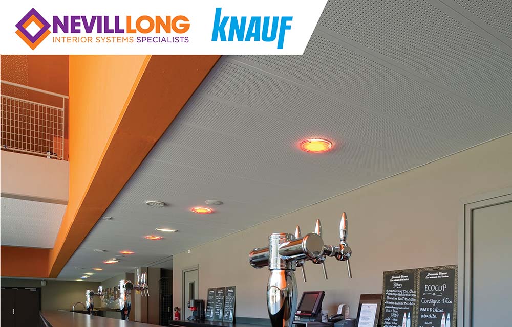 Knauf Corridor 400 ceiling system used for in the hospitality sector