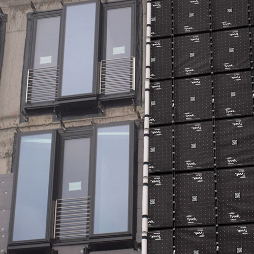 DuPont Trifecta being installed on a building facade