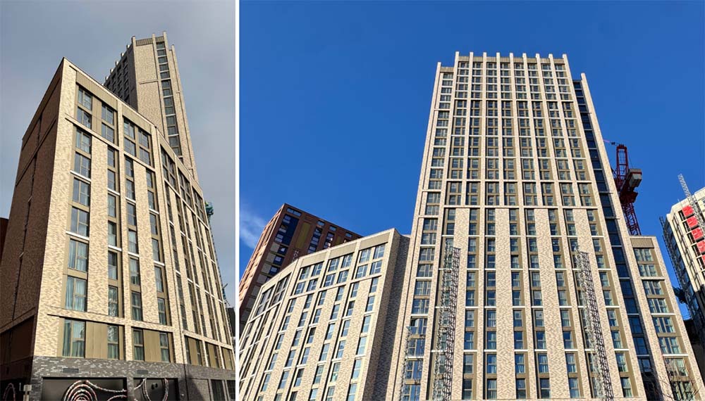 Image of the completed construction at Hollis Croft student accommodation, Sheffield