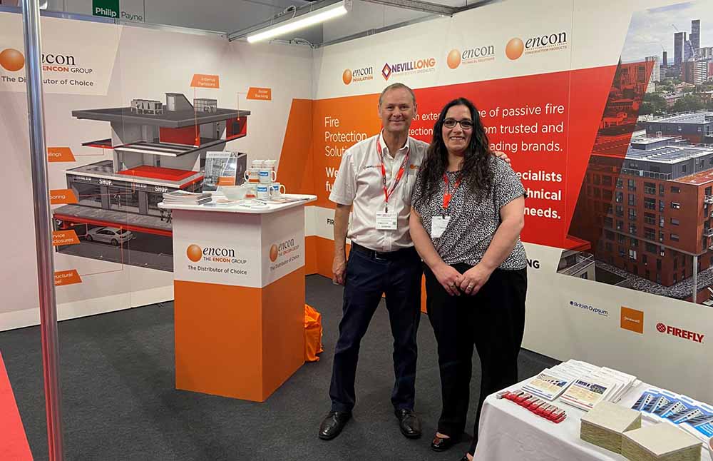 Karen Godson, Internal Sales at Encon & Nevill Long East London with Neville White, Business Development Director - Fire Protection