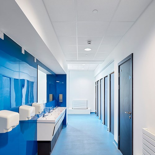 Rockfon Cleanspace Essential Restroom Application