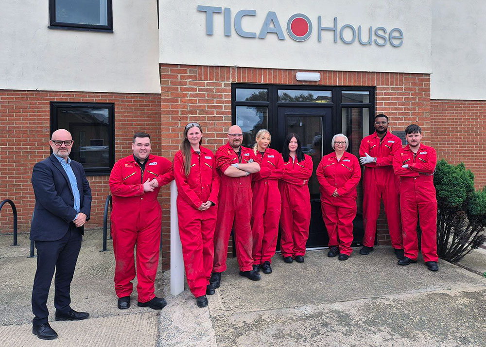 Members of the Encon Technical Solutions team outside TICA House in Darlington