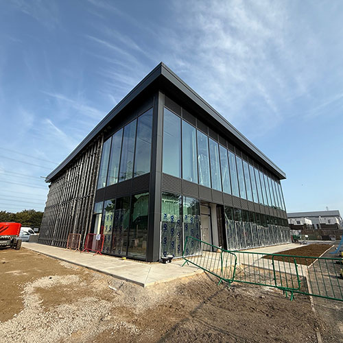 The new Sizewell Visitor Centre during construction